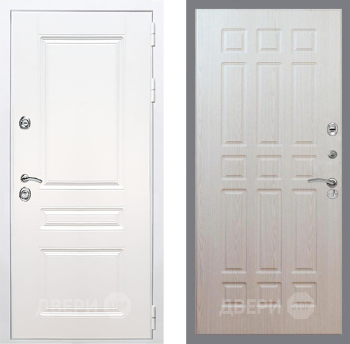 Входная металлическая Дверь Рекс (REX) Премиум-н Силк Сноу FL-33 Беленый дуб в Протвино