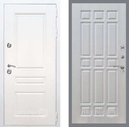 Входная металлическая Дверь Рекс (REX) Премиум-н Силк Сноу FL-33 Лиственница беж в Протвино