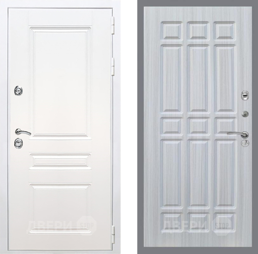 Входная металлическая Дверь Рекс (REX) Премиум-н Силк Сноу FL-33 Сандал белый в Протвино