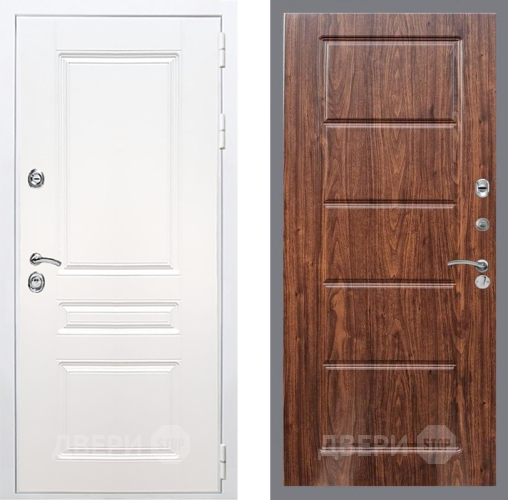 Входная металлическая Дверь Рекс (REX) Премиум-н Силк Сноу FL-39 орех тисненый в Протвино