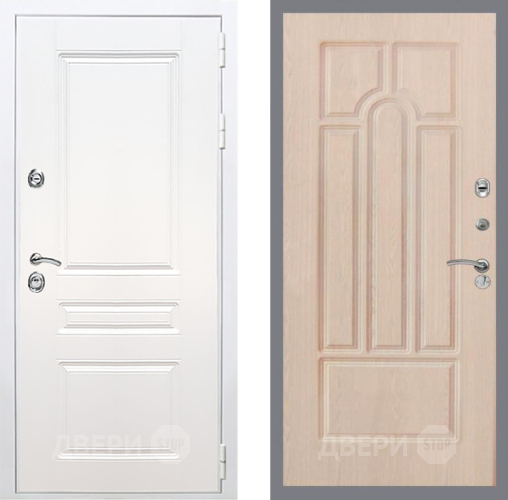 Входная металлическая Дверь Рекс (REX) Премиум-н Силк Сноу FL-58 Беленый дуб в Протвино