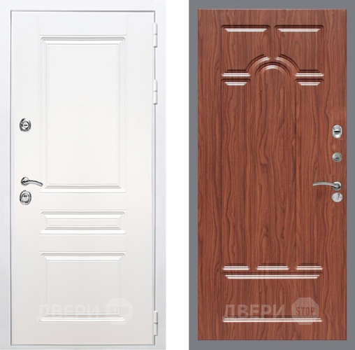 Входная металлическая Дверь Рекс (REX) Премиум-н Силк Сноу FL-58 орех тисненый в Протвино