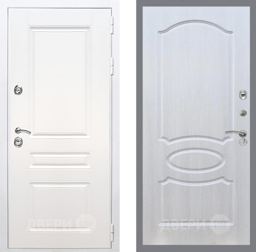 Входная металлическая Дверь Рекс (REX) Премиум-н Силк Сноу FL-128 Лиственница беж в Протвино