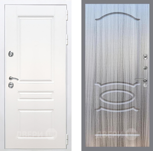 Входная металлическая Дверь Рекс (REX) Премиум-н Силк Сноу FL-128 Сандал грей в Протвино