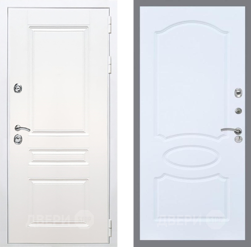 Входная металлическая Дверь Рекс (REX) Премиум-н Силк Сноу FL-128 Силк Сноу в Протвино