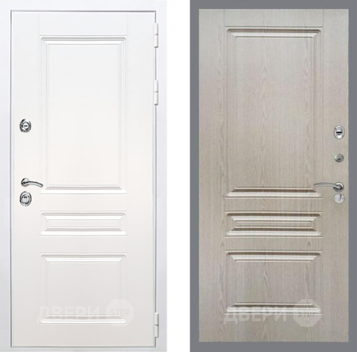 Входная металлическая Дверь Рекс (REX) Премиум-н Силк Сноу FL-243 Беленый дуб в Протвино