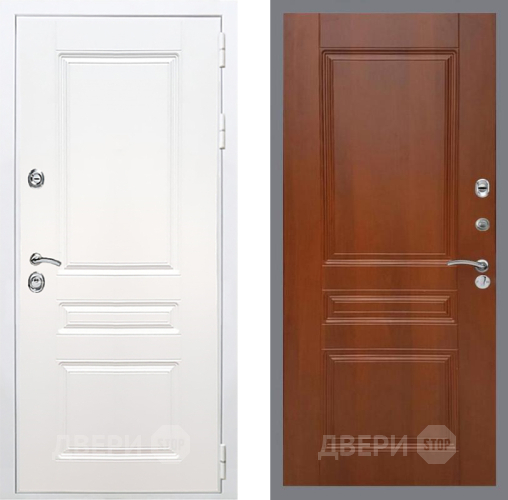 Входная металлическая Дверь Рекс (REX) Премиум-н Силк Сноу FL-243 Итальянский орех в Протвино