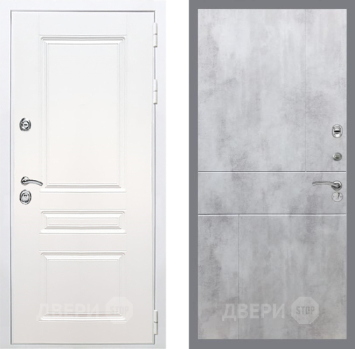 Входная металлическая Дверь Рекс (REX) Премиум-н Силк Сноу FL-290 Бетон светлый в Протвино