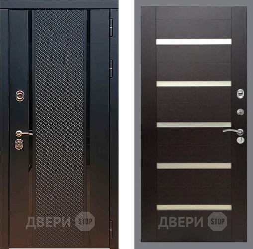 Входная металлическая Дверь Рекс (REX) 25 СБ-14 стекло белое венге поперечный в Протвино