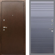 Дверь Рекс (REX) 1А Медный Антик Line Силк титан 860х2050 мм